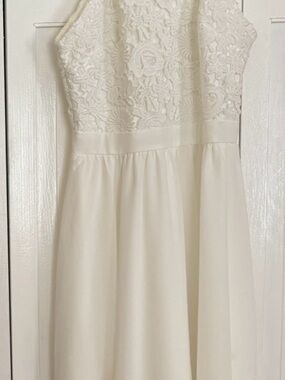 Ivory Lace Bodice A-Line Dress